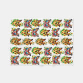 Couverture Polaire Fleurs pour cœurs gentils et aimants (Devant (Horizontal))