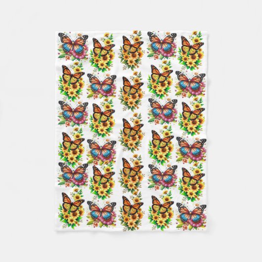 Couverture Polaire Fleurs pour cœurs gentils et aimants (Devant)