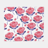Couverture Polaire Fleurs printanières, aquarelle motif sans couture. (Devant (Horizontal))