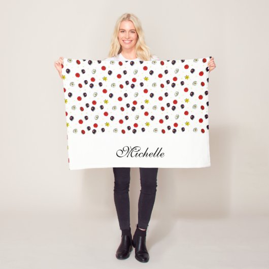 Couverture Polaire Fleurs printanières décoratives personnalisées bla (En situation)