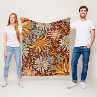 Couverture Polaire Fleurs rétro