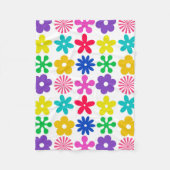 Couverture Polaire FLEURS RÉTRO super (Devant)