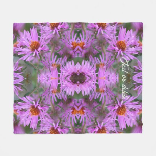 Couverture Polaire Fleurs rose Aster Abstrait Personnalisé (Devant (Horizontal))
