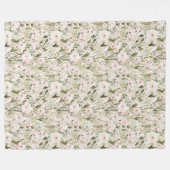 Couverture Polaire Fleurs Rose Blush Jolies (Devant (Horizontal))