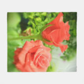 Couverture Polaire Fleurs Rose vintage #2 (Devant (Horizontal))