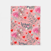 Couverture Polaire Fleurs roses (Devant)