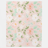 Couverture Polaire Fleurs Roses d'aquarelle en rose et en rose (Devant)