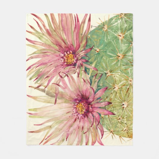 Couverture Polaire Fleurs roses de cactus (Devant)