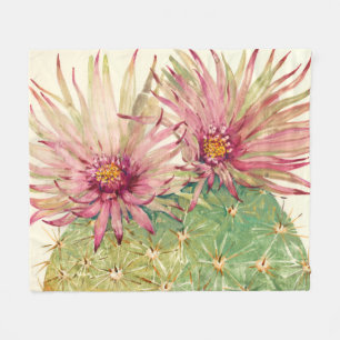Couverture Polaire Fleurs roses de cactus
