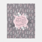 Couverture Polaire Fleurs roses et blanches (Devant)