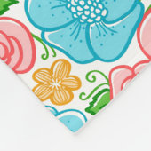 Couverture Polaire Fleurs Roses Et Bleues Sur Arrière - plan Bleu (Coin)