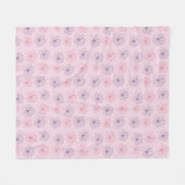 Couverture Polaire Fleurs roses et violettes (Devant (Horizontal))