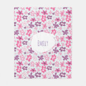Couverture Polaire Fleurs roses mignonnes Motif Whimsical Personnalis (Devant)