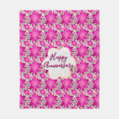 Couverture Polaire Fleurs roses personnalisées et sur mesure  (Devant)
