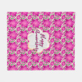 Couverture Polaire Fleurs roses personnalisées et sur mesure  (Devant (Horizontal))