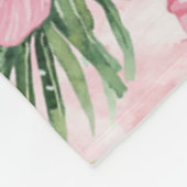 Couverture Polaire Fleurs roses tropicales (Coin)