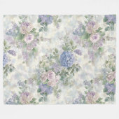 Couverture Polaire Fleurs roses violettes romantiques (Devant (Horizontal))