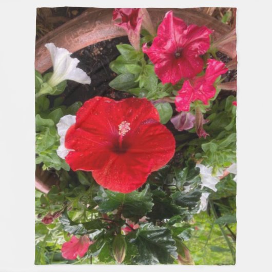 COUVERTURE POLAIRE FLEURS ROUGES (Devant)