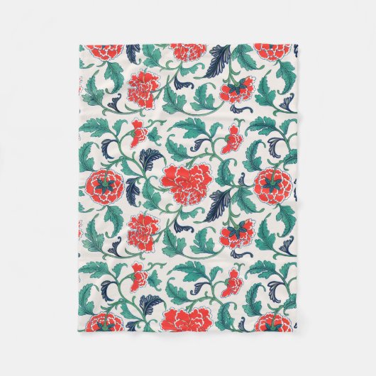 Couverture Polaire Fleurs rouges (Devant)