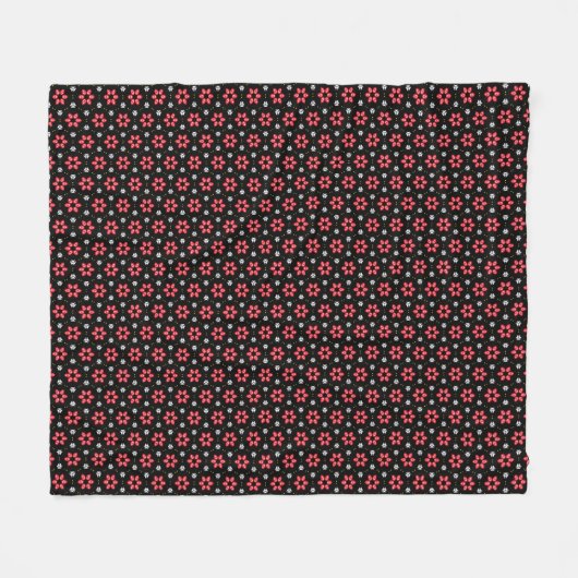 Couverture Polaire Fleurs rouges (Devant (Horizontal))