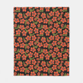 Couverture Polaire Fleurs rouges aquarelle (Devant)