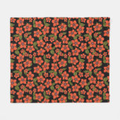 Couverture Polaire Fleurs rouges aquarelle (Devant (Horizontal))