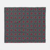 Couverture Polaire Fleurs rouges avec vert et bleu (Devant (Horizontal))