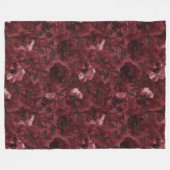 Couverture Polaire Fleurs rouges bordeaux chic (Devant (Horizontal))