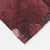 Couverture Polaire Fleurs rouges bordeaux chic (Coin)