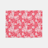 Couverture Polaire Fleurs rouges sur blanc. (Devant (Horizontal))