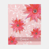 Couverture Polaire Fleurs rouges Whimsical Feuilles Tourbillonnant Aj (Devant)