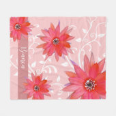 Couverture Polaire Fleurs rouges Whimsical Feuilles Tourbillonnant Aj (Devant (Horizontal))
