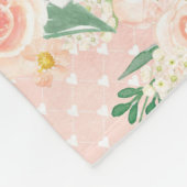 Couverture Polaire Fleurs rustiques rose à pois joli (Coin)
