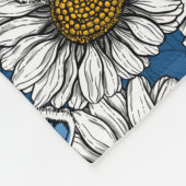Couverture Polaire Fleurs sauvages blanches et papillons bleus (Coin)