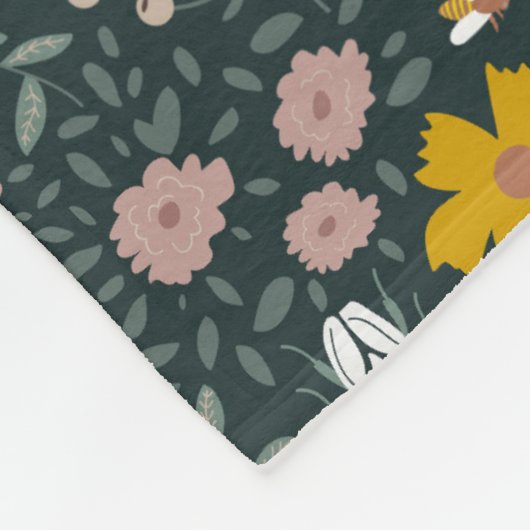 Couverture Polaire Fleurs sauvages bohémiens de la moutarde (Coin)