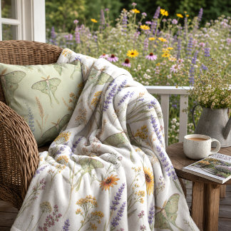 Couverture Polaire Fleurs sauvages botaniques Floral violet jaune