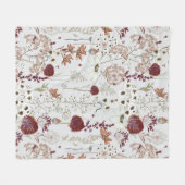 Couverture Polaire Fleurs sauvages bourguignons modernes | Élégant Bo (Devant (Horizontal))