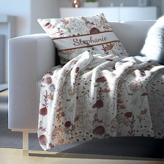 Couverture Polaire Fleurs sauvages bourguignons modernes | Élégant Bo