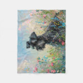 Couverture Polaire Fleurs sauvages colorés Schnauzer (Devant)