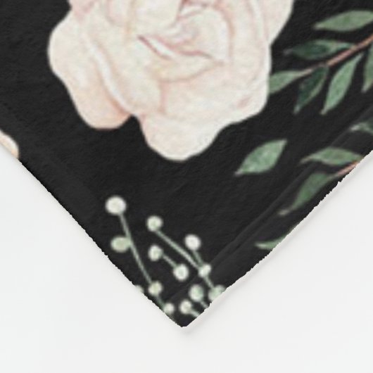 Couverture Polaire Fleurs sauvages d'aquarelle florale bleu rose Feui (Coin)