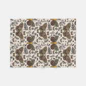 Couverture Polaire Fleurs sauvages de papillon de nuit bohème moderne (Devant (Horizontal))