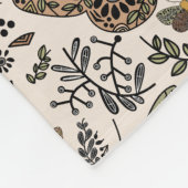 Couverture Polaire Fleurs sauvages de papillon de nuit bohème moderne (Coin)