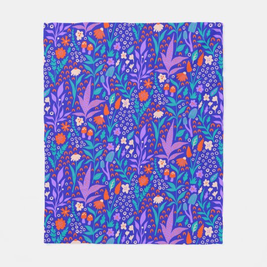 Couverture Polaire Fleurs sauvages dynamiques (Devant)