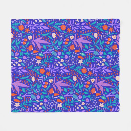 Couverture Polaire Fleurs sauvages dynamiques (Devant (Horizontal))