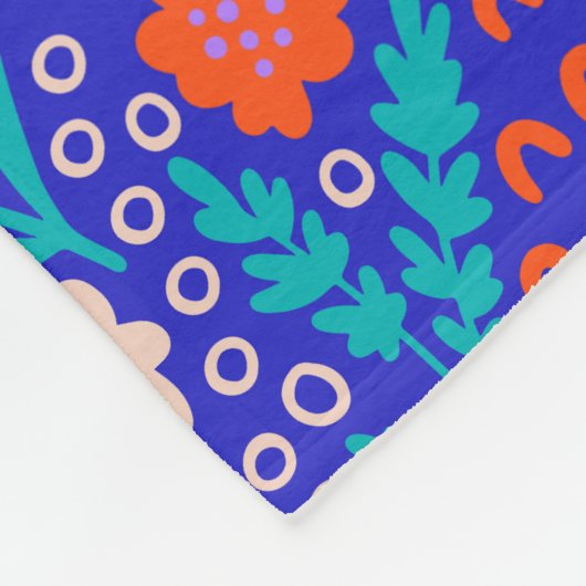 Couverture Polaire Fleurs sauvages dynamiques (Coin)