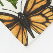 Couverture Polaire Fleurs sauvages et papillons sur blanc (Coin)