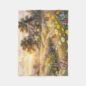 Couverture Polaire Fleurs sauvages et une mignonne maisonnette (Devant)