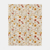 Couverture Polaire Fleurs sauvages rustiques - Boho Automne modèle fl (Devant)