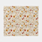 Couverture Polaire Fleurs sauvages rustiques - Boho Automne modèle fl (Devant (Horizontal))