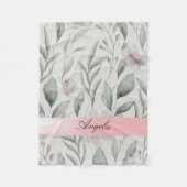 Couverture Polaire Fleurs Shabby Blush (Devant)